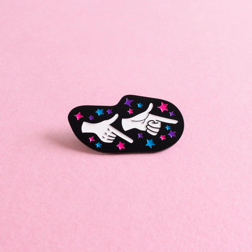 Finger Guns (Bisexual) — enamel pin