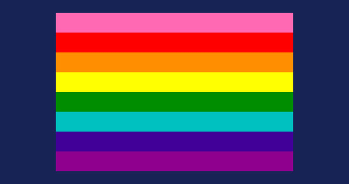 What is the original Gilbert Baker rainbow pride flag and what does it mean?