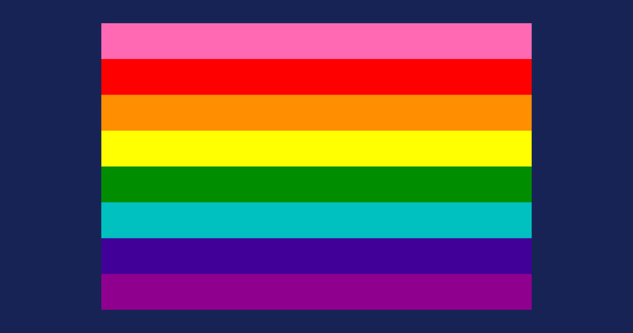 What is the original Gilbert Baker rainbow pride flag and what does it mean?