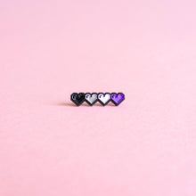 Load image into Gallery viewer, Pixel hearts (asexual) — enamel pin