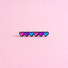 Load image into Gallery viewer, Pixel hearts (bisexual) — enamel pin