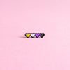 Pixel hearts (enby) — enamel pin