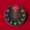 Gaydar spinning pin — enamel pin