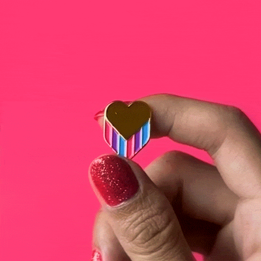 Pixel hearts (lesbian) — enamel pin – Heckin' Unicorn