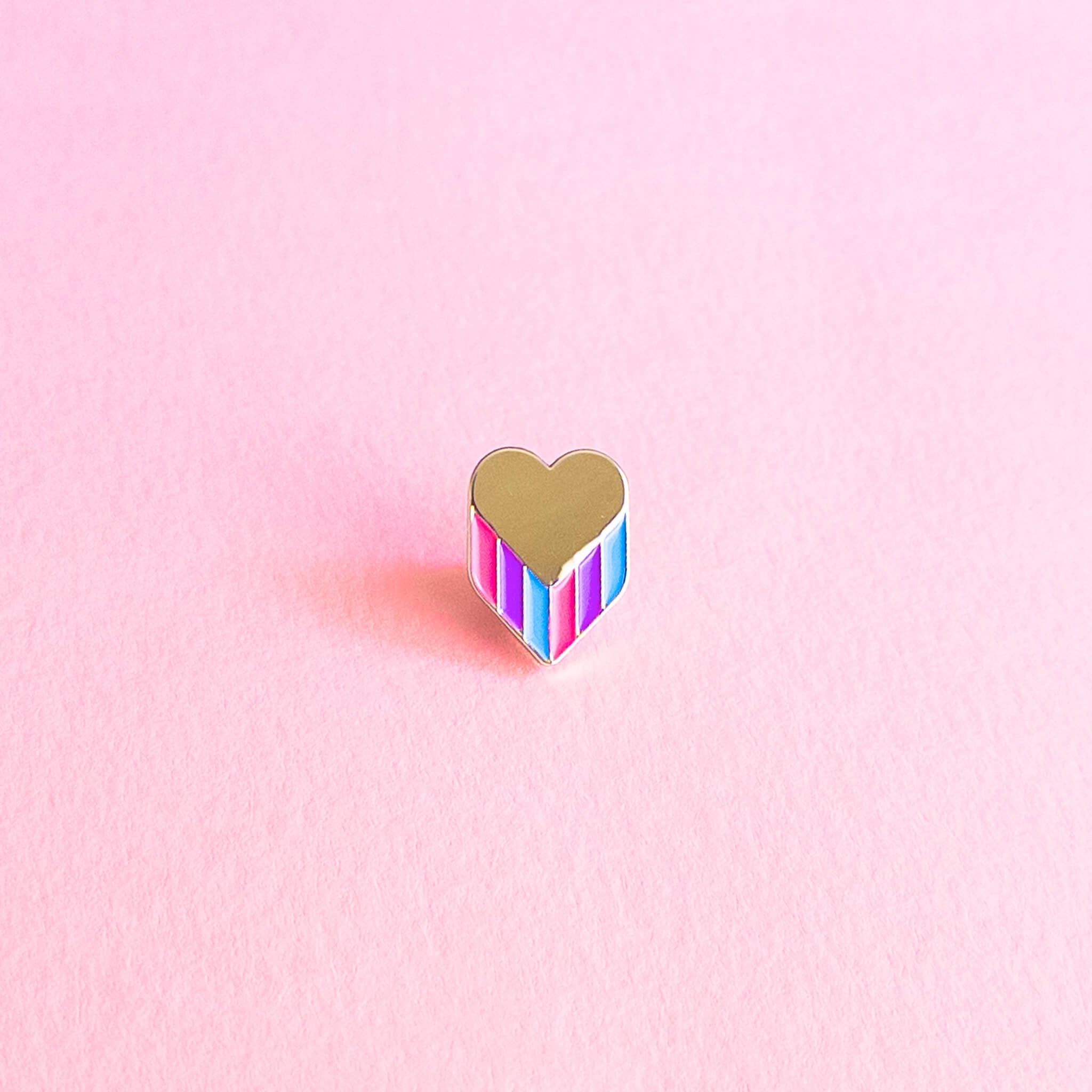 Golden Heart Bisexual — Inclusive LGBTQ+ enamel pin – Heckin' Unicorn