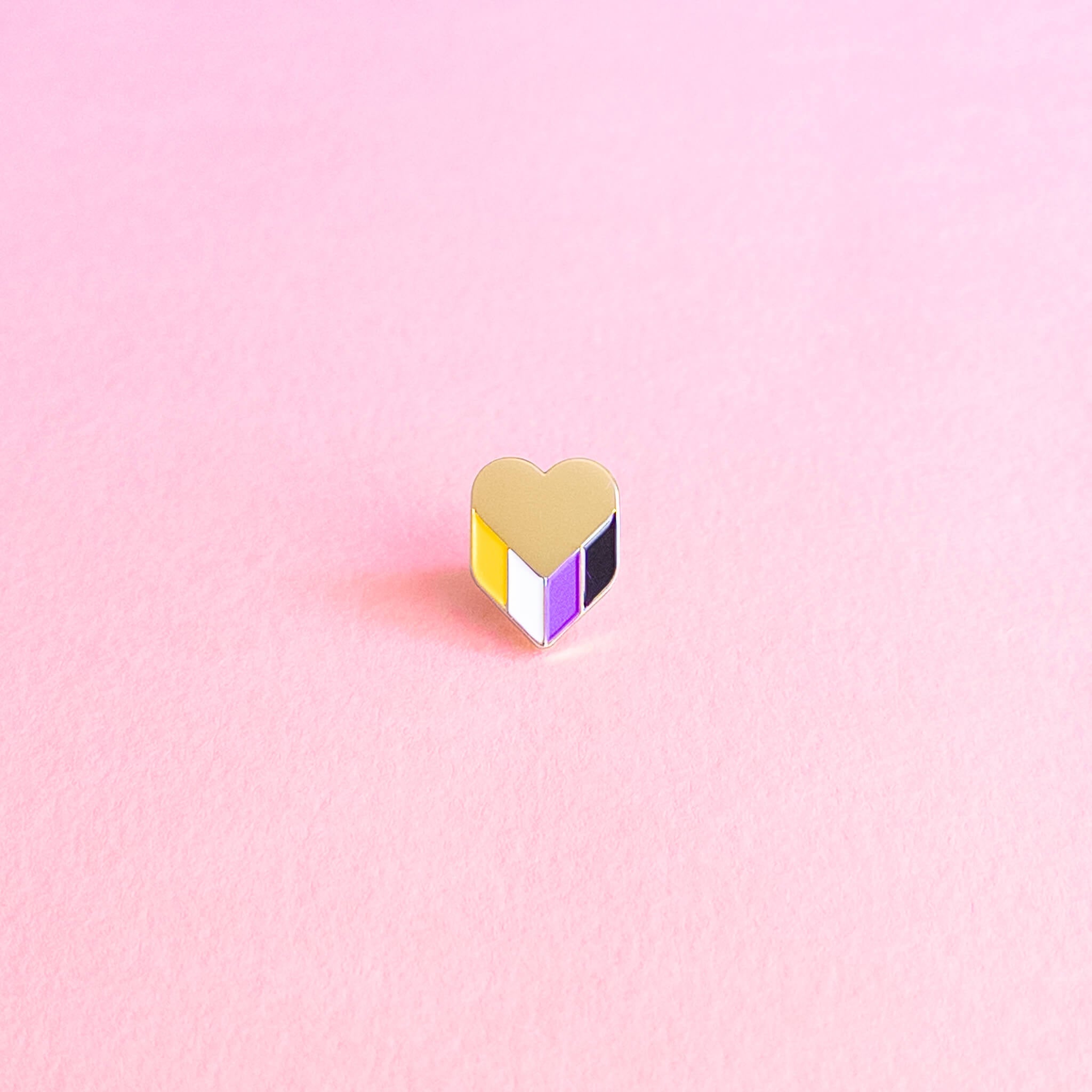 Golden Heart (enby)— enamel pin