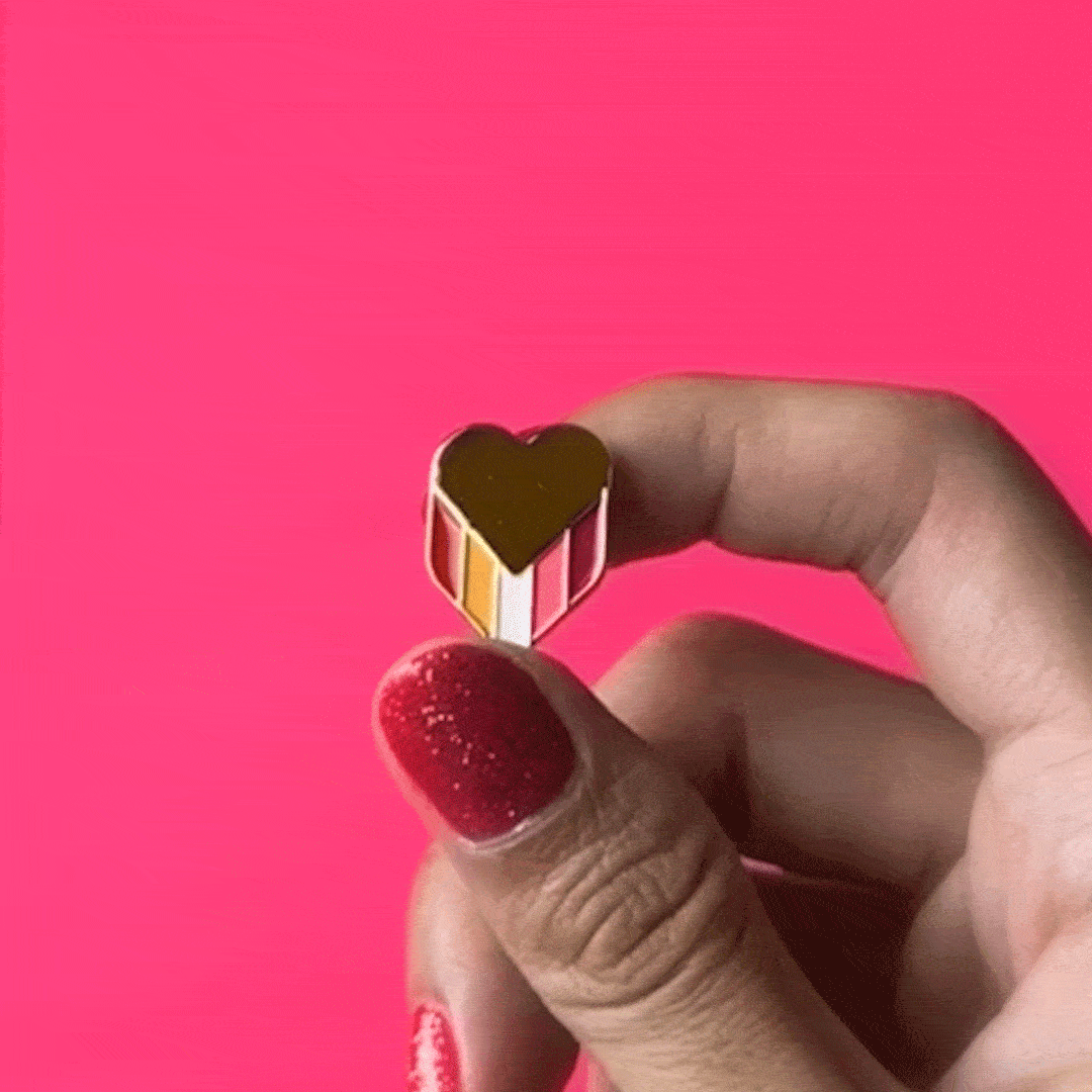 Golden Heart Lesbian — Inclusive LGBTQ+ enamel pin – Heckin' Unicorn