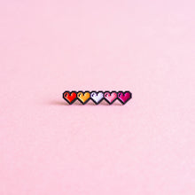Load image into Gallery viewer, Pixel hearts (lesbian) — enamel pin