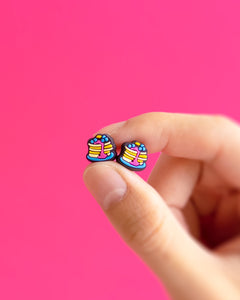 Pancake — mini stud earrings