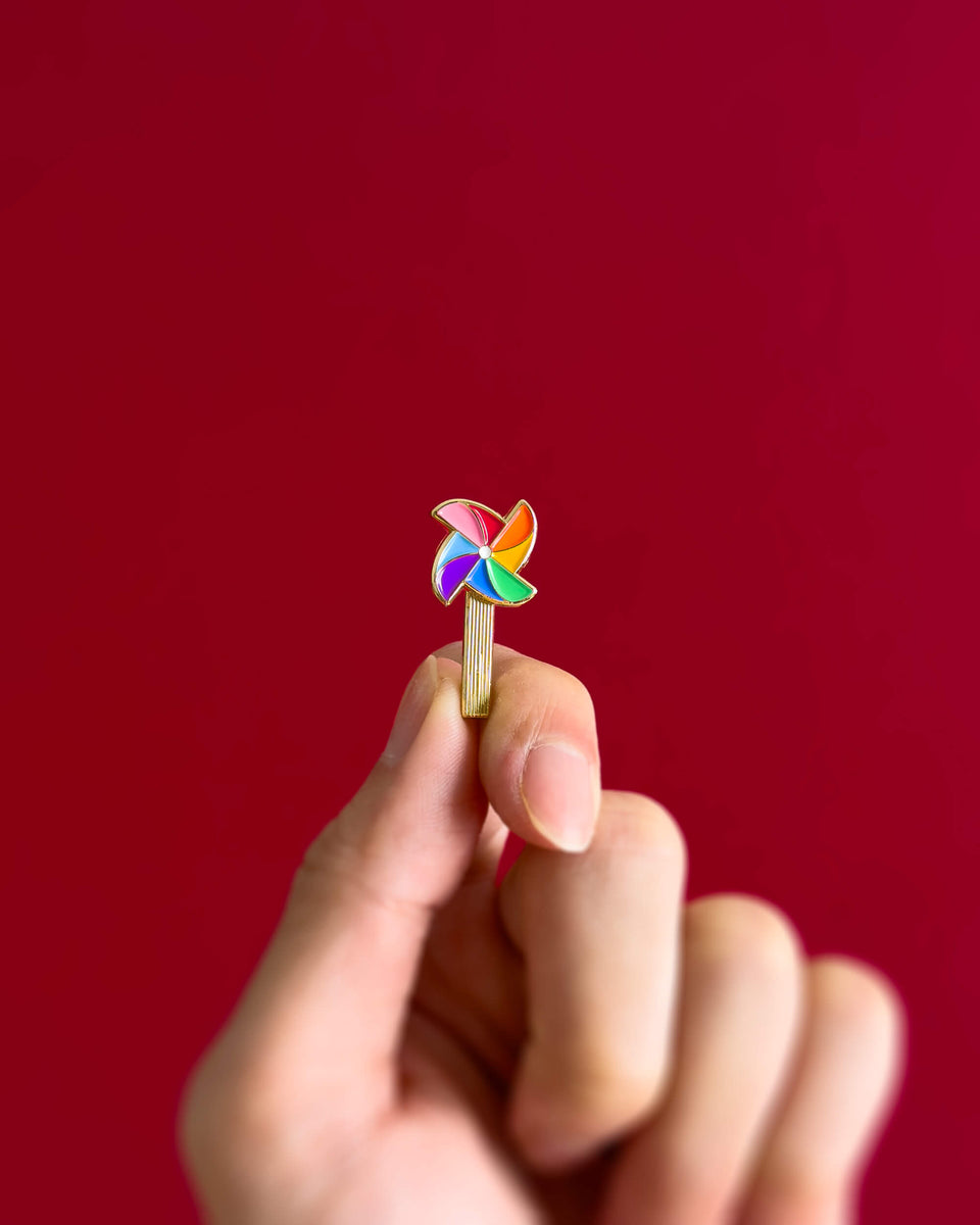 Spinning Rainbow Pinwheel Pin — Inclusive LGBTQ+ enamel pin – Heckin ...