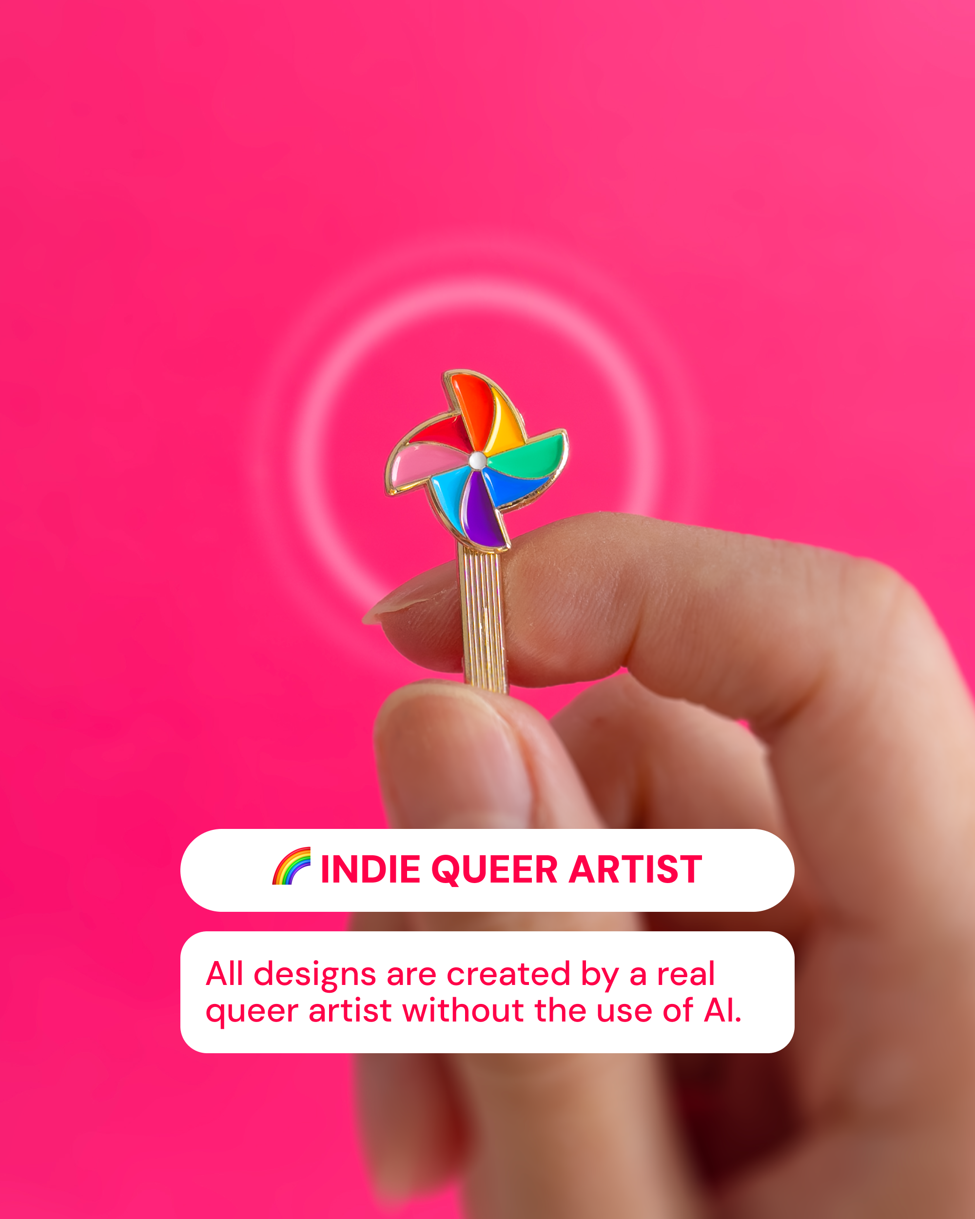 Rainbow Pinwheel Spinning Pin — enamel pin
