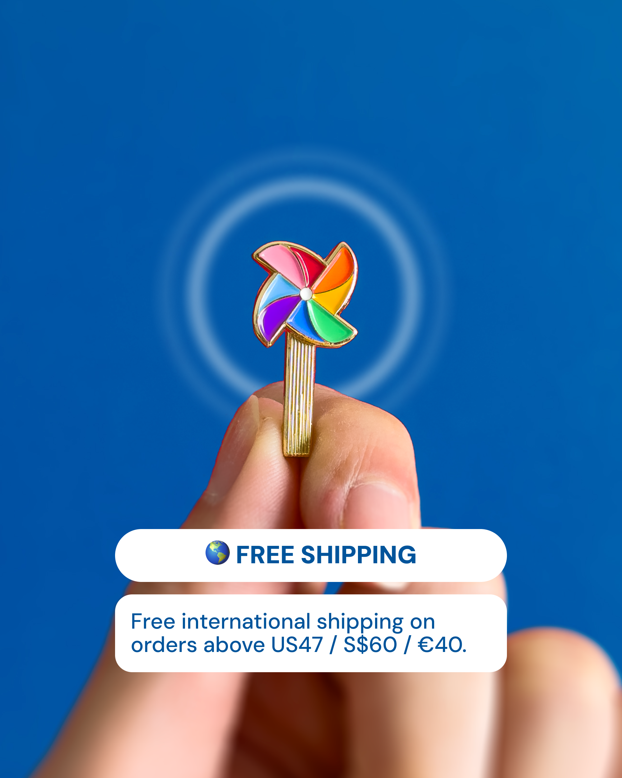 Rainbow Pinwheel Spinning Pin — enamel pin