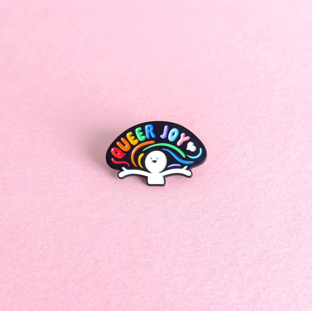 Queer joy — enamel pin