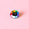 Rainbow flower cat — enamel pin