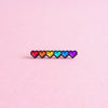 Pixel hearts (rainbow) — enamel pin