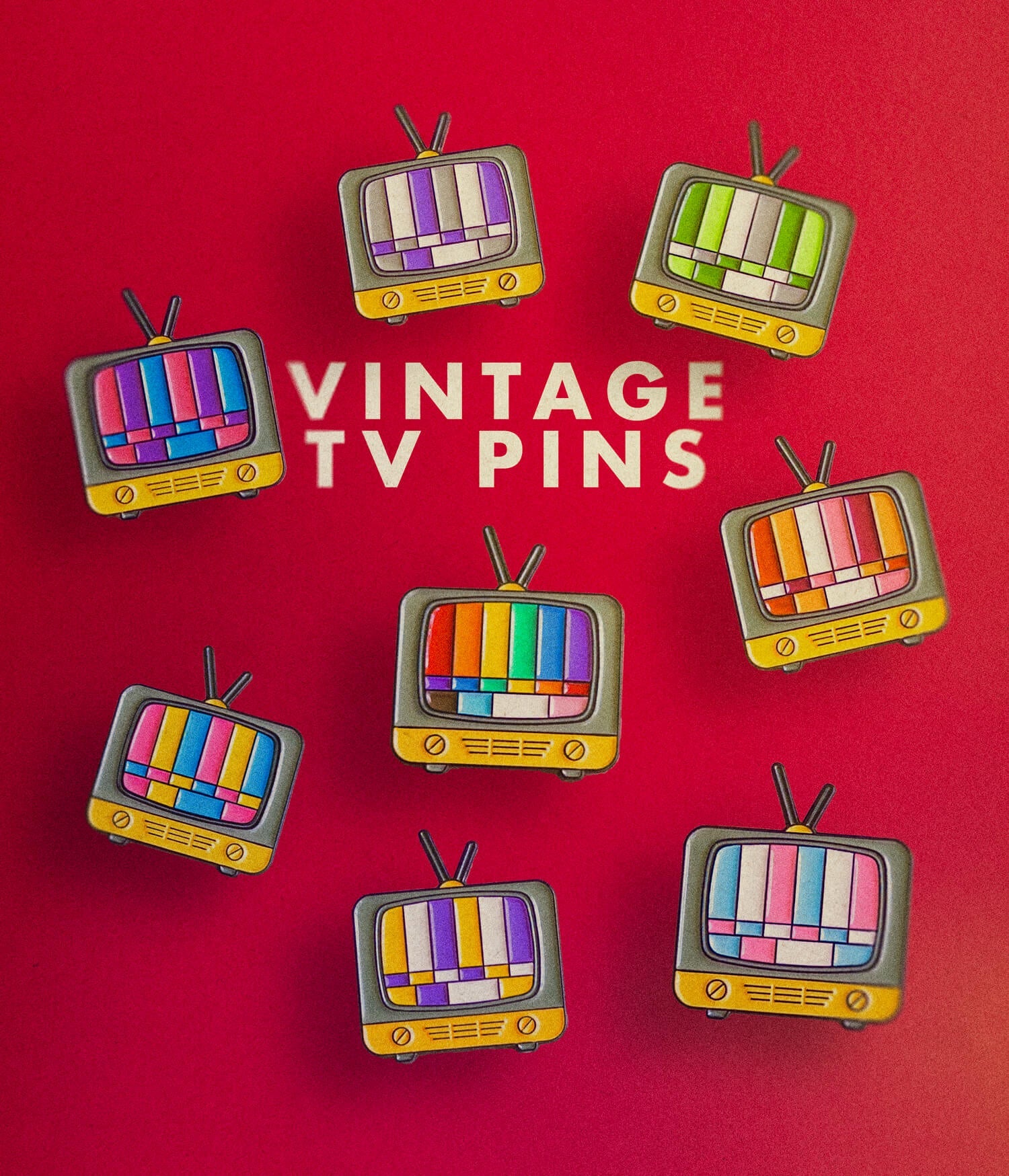 Vintage TV (bisexual) — enamel pin