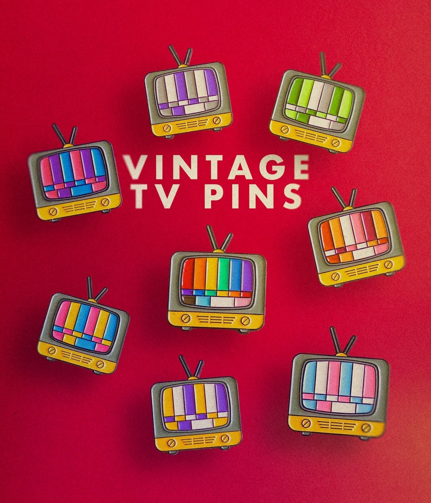 Vintage TV (pansexual) — enamel pin