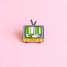 Load image into Gallery viewer, Vintage TV (aromantic) — enamel pin