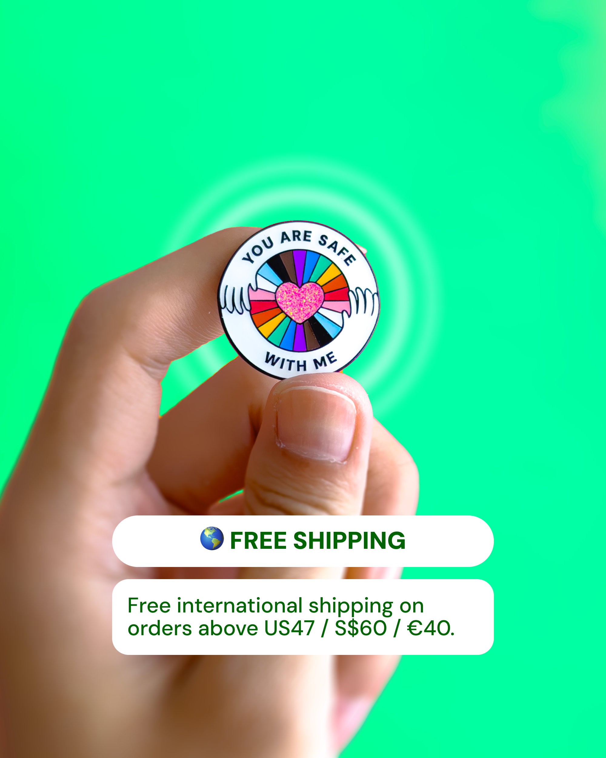 You're safe with me — enamel pin