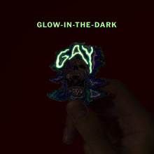Load image into Gallery viewer, Glow-in-the-dark skull (gay) — enamel pin