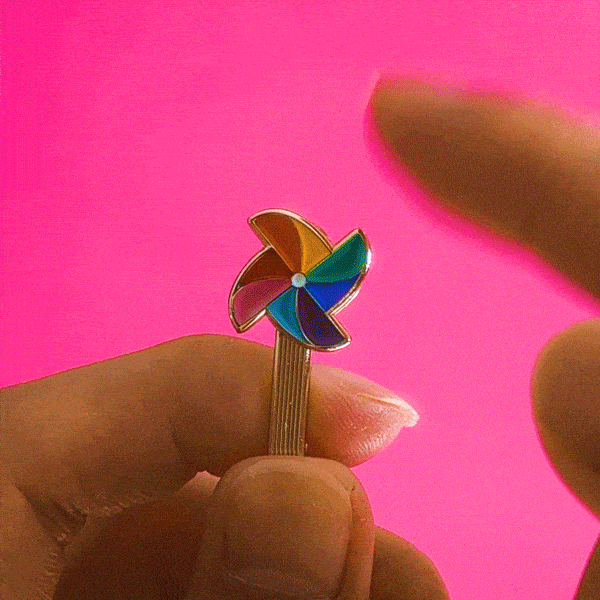 Spinning Rainbow Pinwheel Pin — Inclusive LGBTQ+ enamel pin – Heckin ...