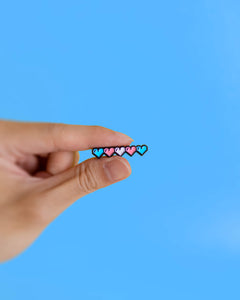 Pixel hearts (transgender) — enamel pin