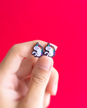 Load image into Gallery viewer, Unicorn — mini stud earrings