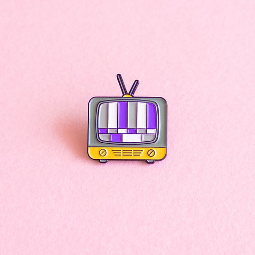 Vintage TV (asexual / demisexual) — enamel pin