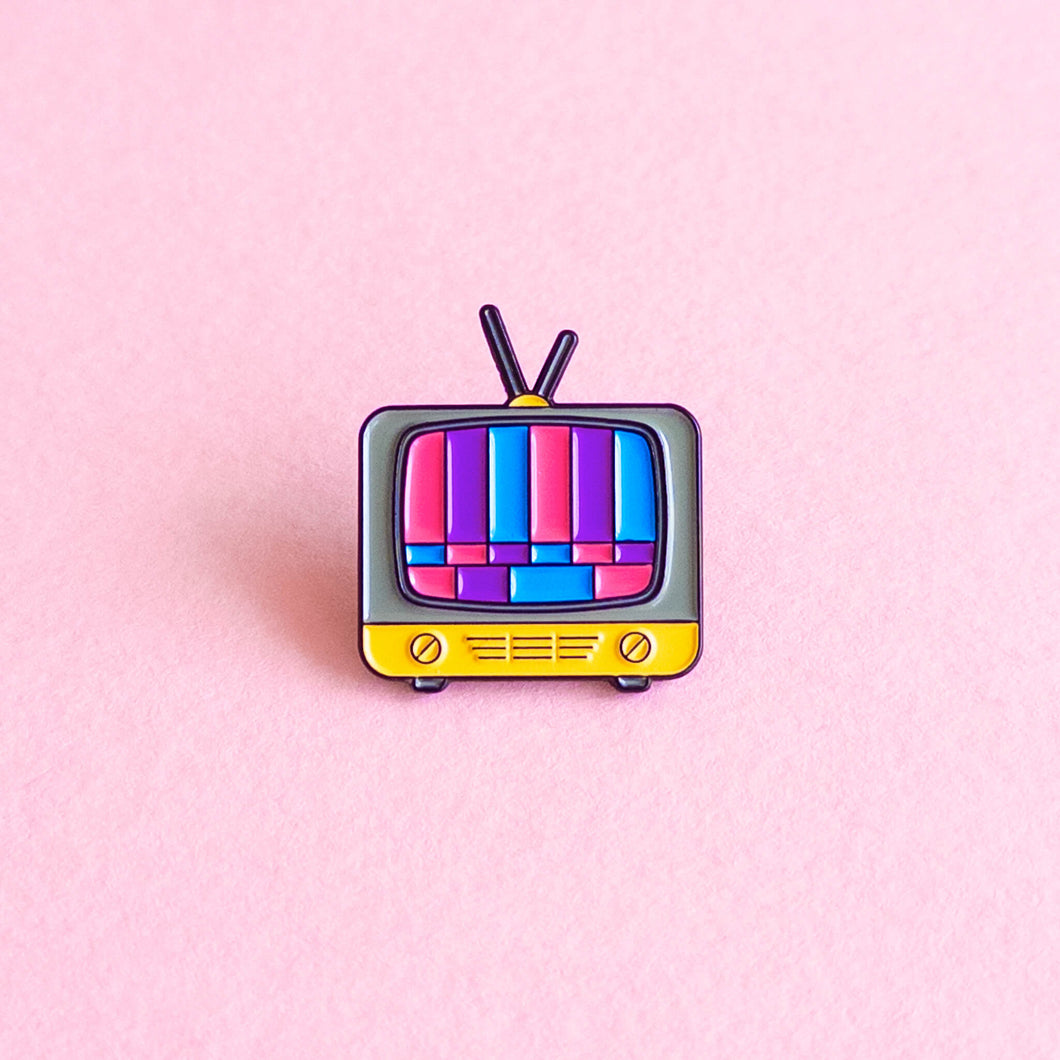 Vintage TV (bisexual) — enamel pin