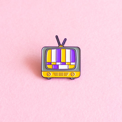 Vintage TV (enby) — enamel pin