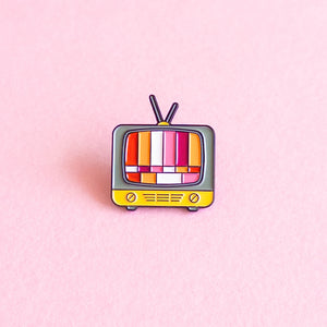 Vintage TV (lesbian) — enamel pin