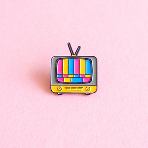 Vintage TV (pansexual) — enamel pin