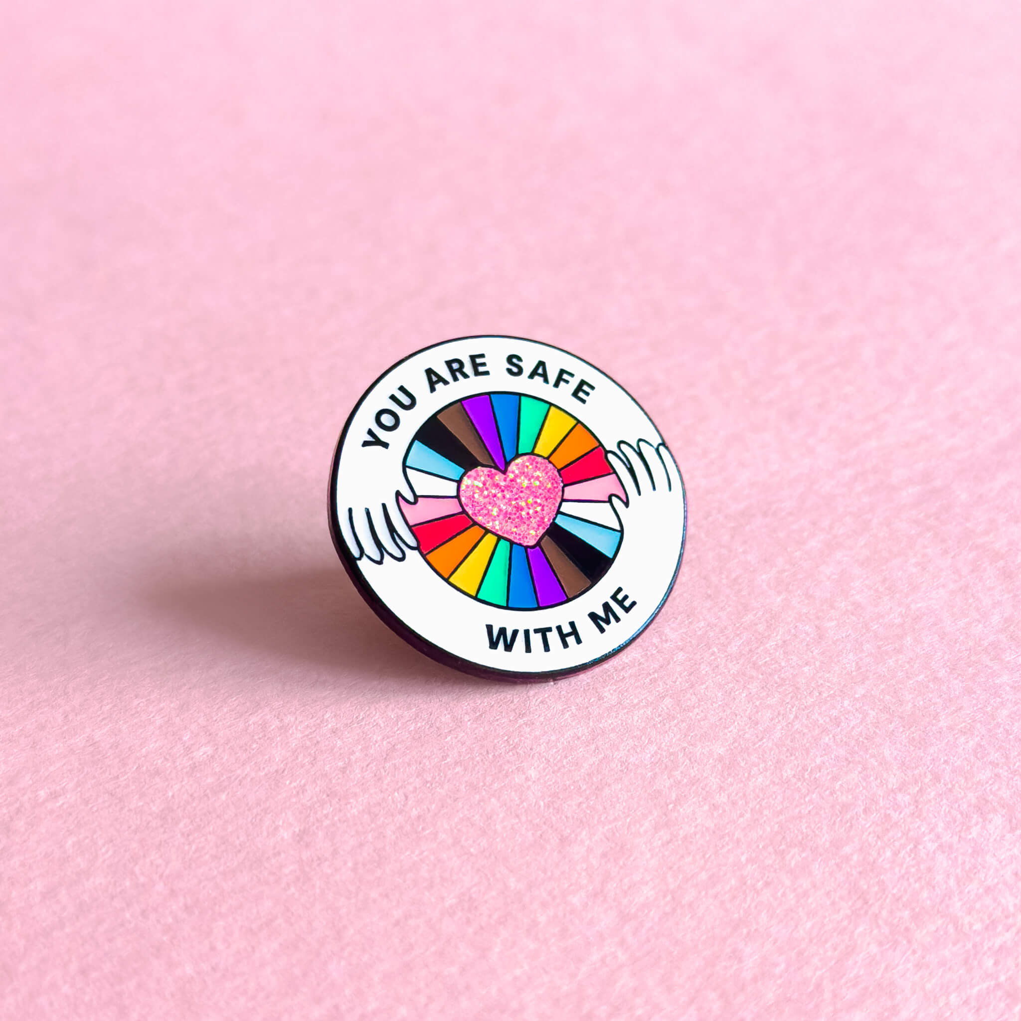 You're safe with me — Inclusive LGBTQ+ enamel pin – Heckin' Unicorn