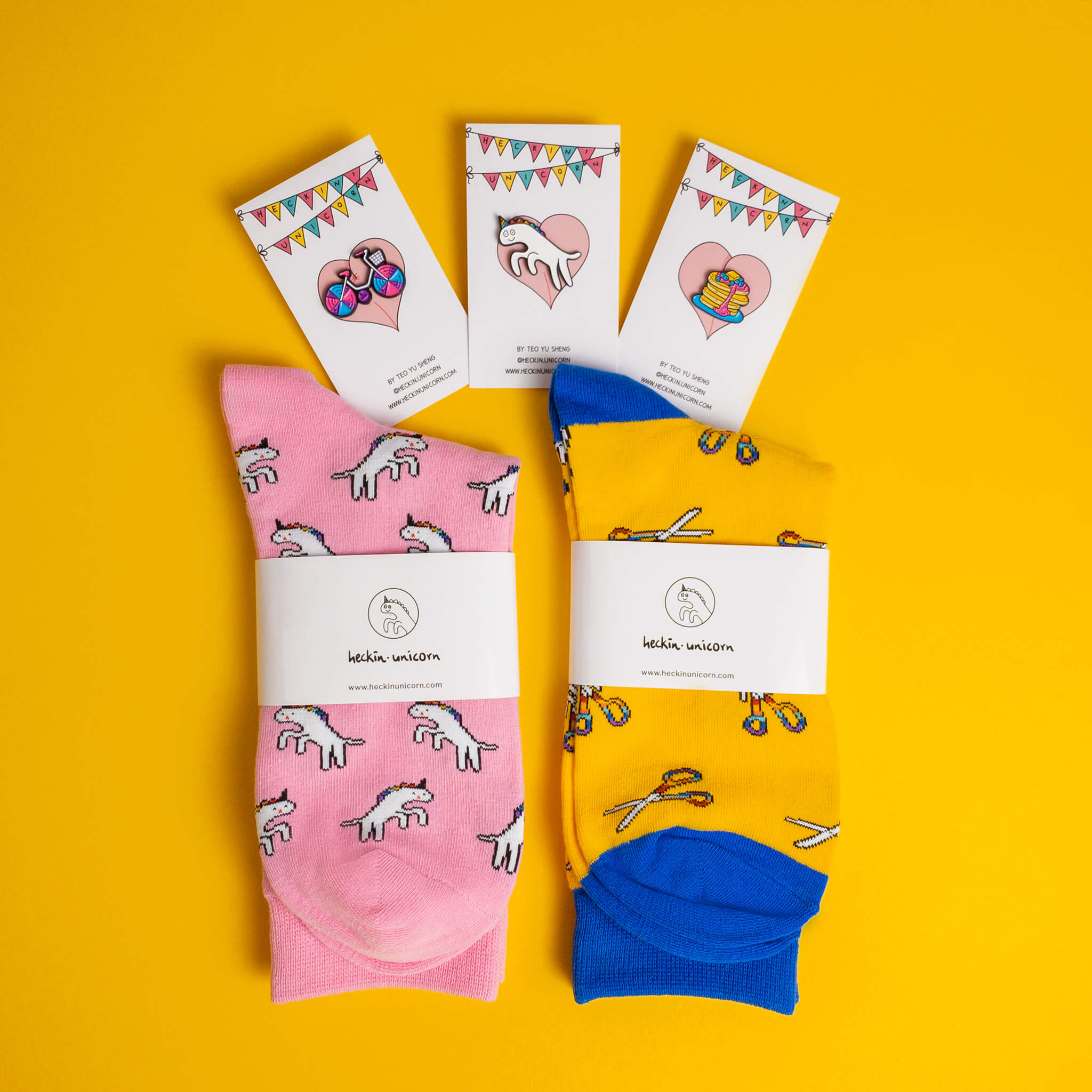 2 Socks + 3 Pins Mega Set (Save 10%)