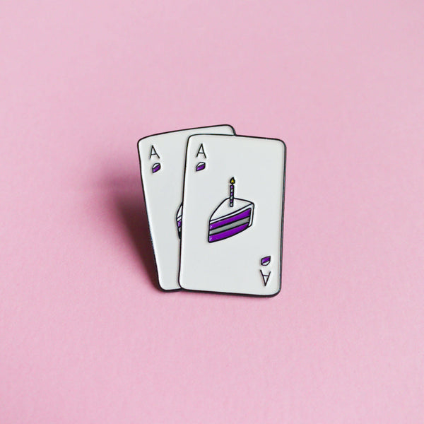 Ace of cakes LGBT enamel pin – Heckin' Unicorn