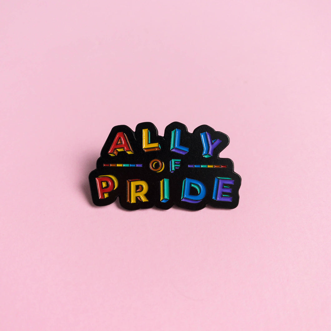 Ally of pride LGBT enamel pin Heckin Unicorn