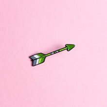 Load image into Gallery viewer, Aro Arrow (Aromantic) — enamel pin