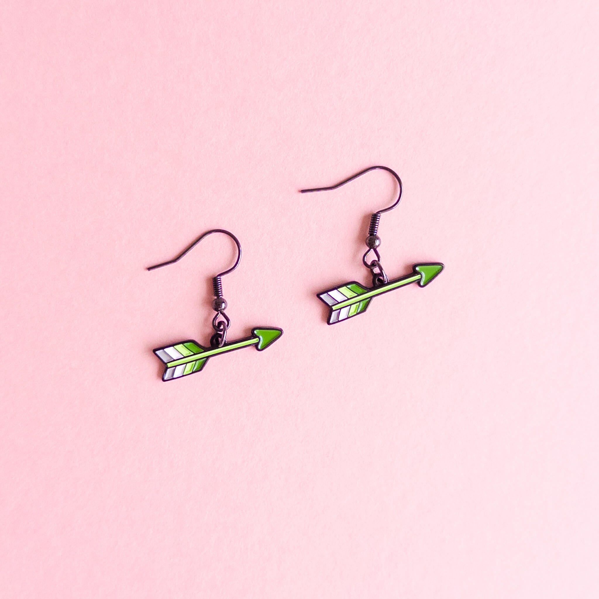 Aro Arrow (Aromantic) — earrings