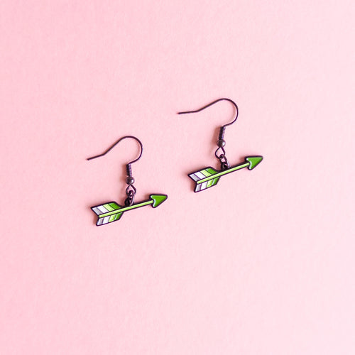 Aro Arrow (Aromantic) — earrings