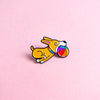 Doggo (rainbow) — enamel pin