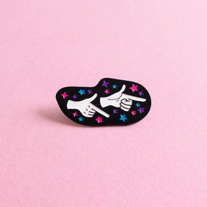 Finger Guns (Bisexual) — enamel pin