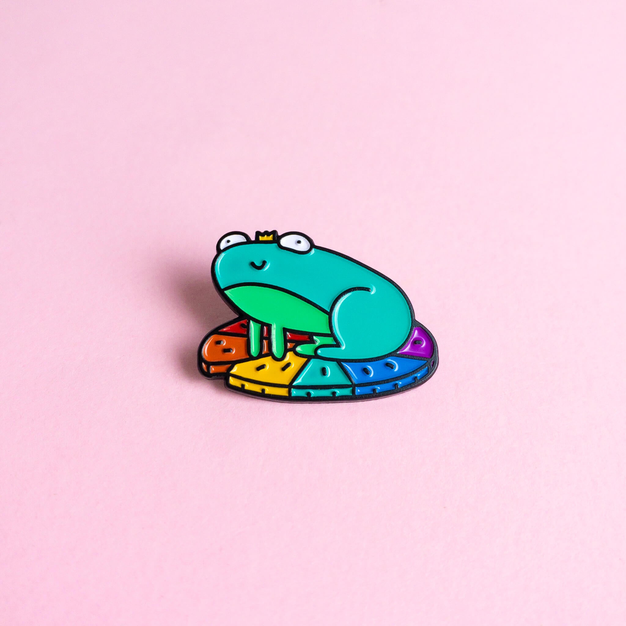 Frog LGBTQ+ rainbow enamel pin – Heckin' Unicorn