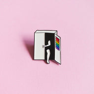 Hang on, I’m coming out — enamel pin