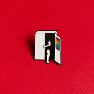 Hang on, I’m coming out — enamel pin