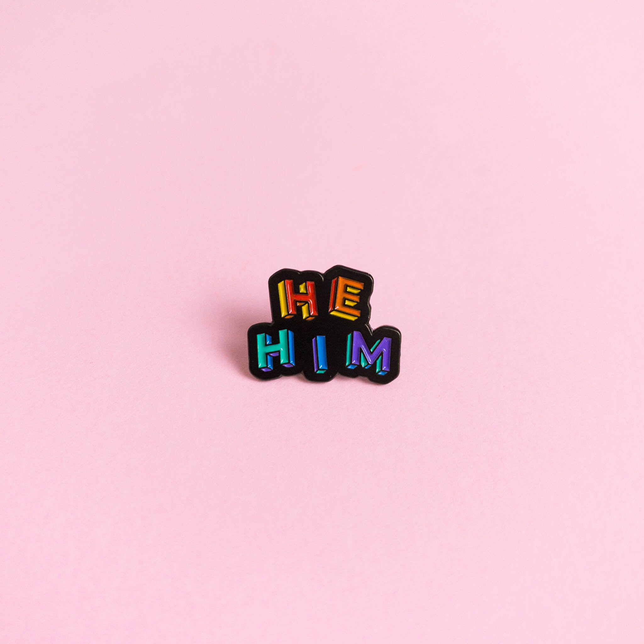 He / Him Pronouns — enamel pin