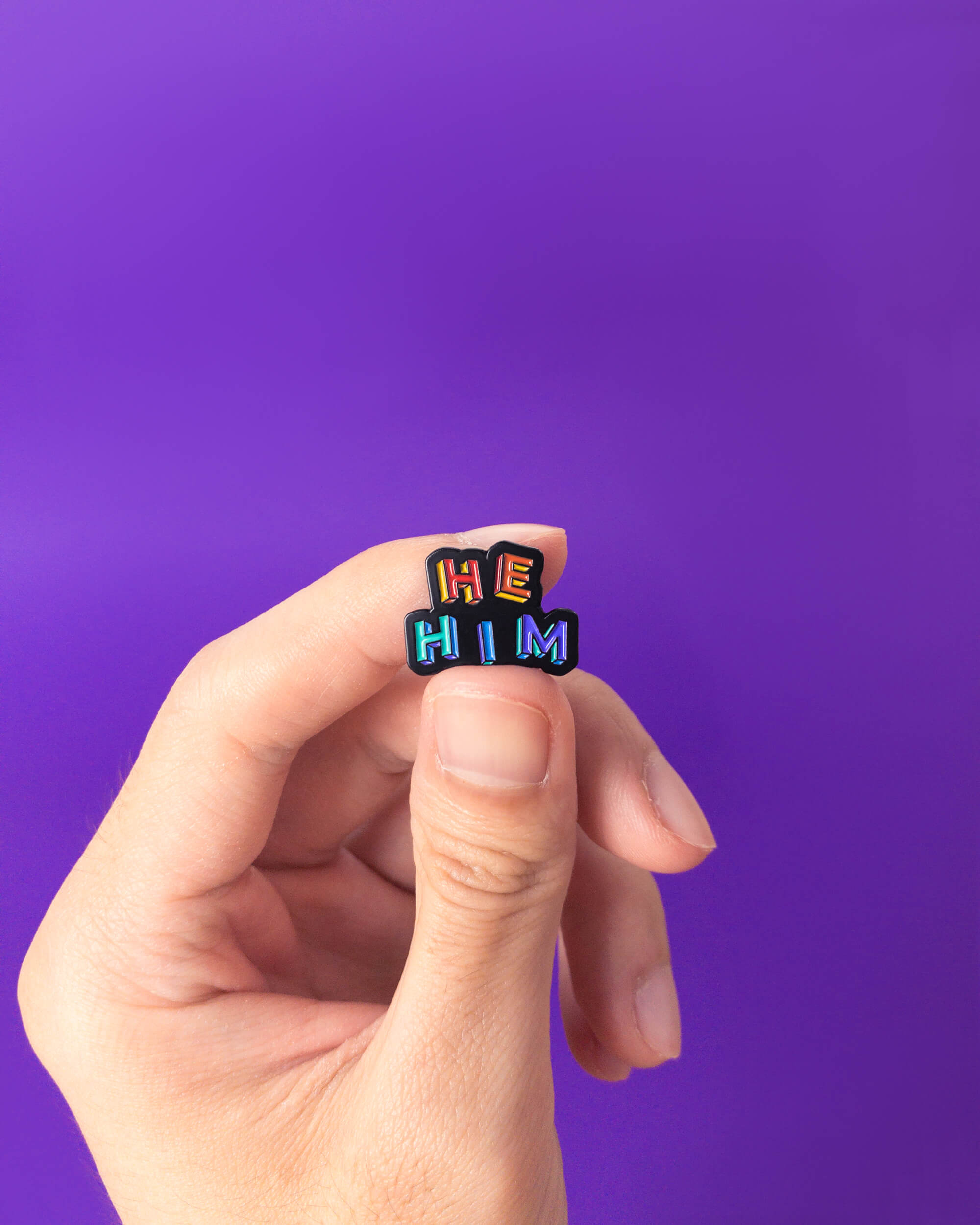 He Pin He / Him Pronouns LGBT enamel pin – Heckin' Unicorn