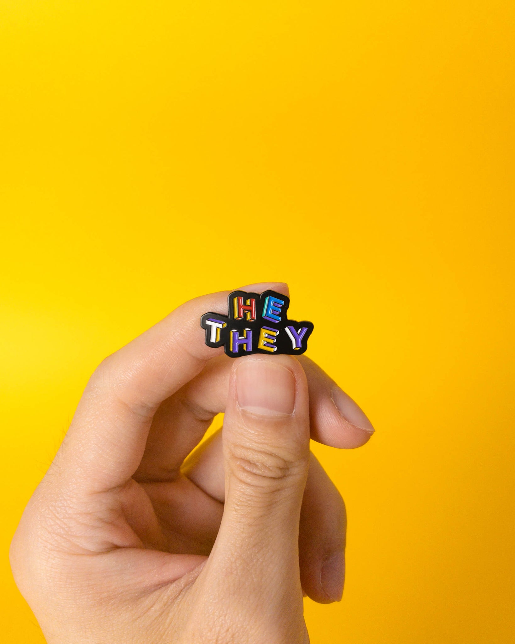 He Pin He / They Pronouns LGBT enamel pin – Heckin' Unicorn