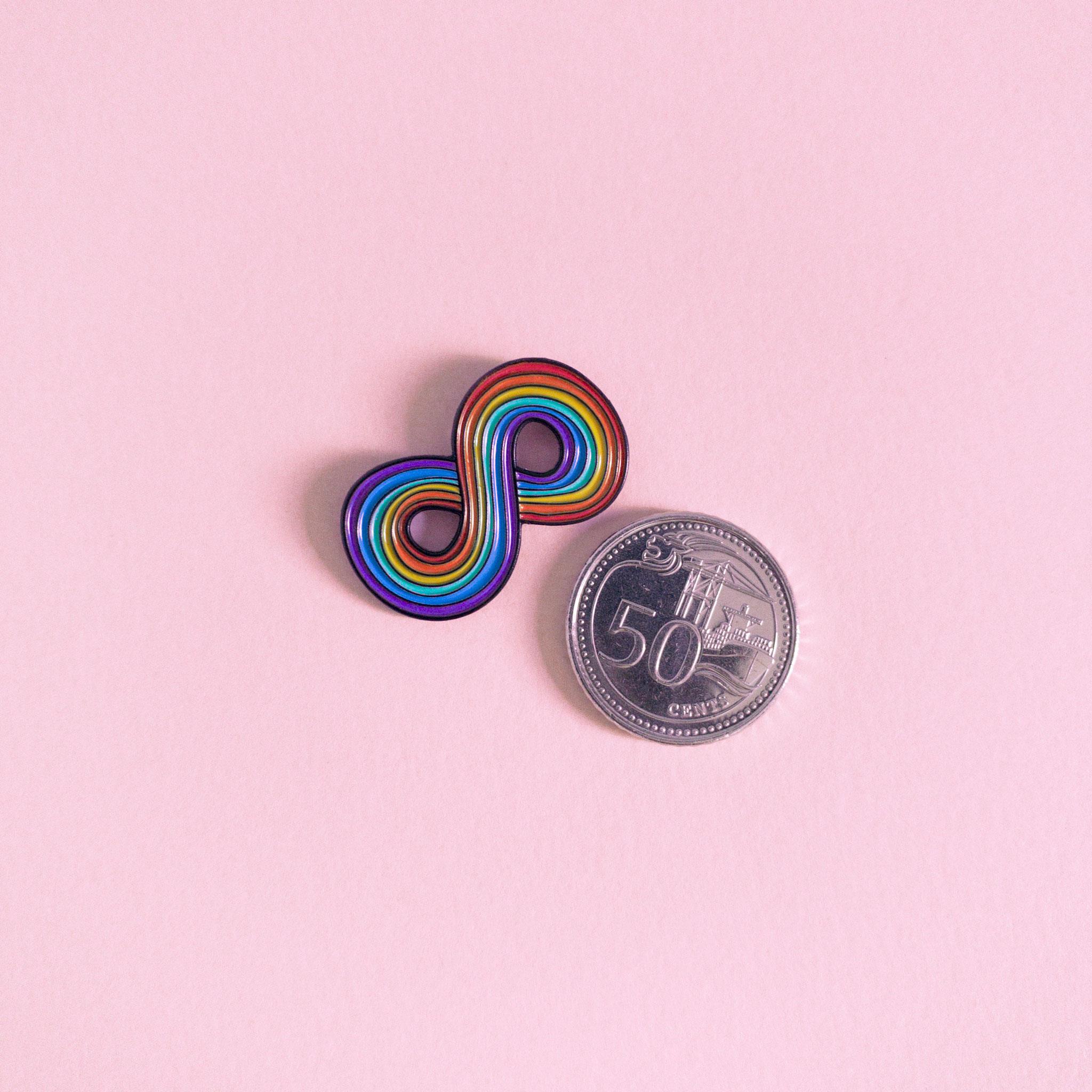 Infiny Pin Infinity rainbow LGBT enamel pin – Heckin' Unicorn