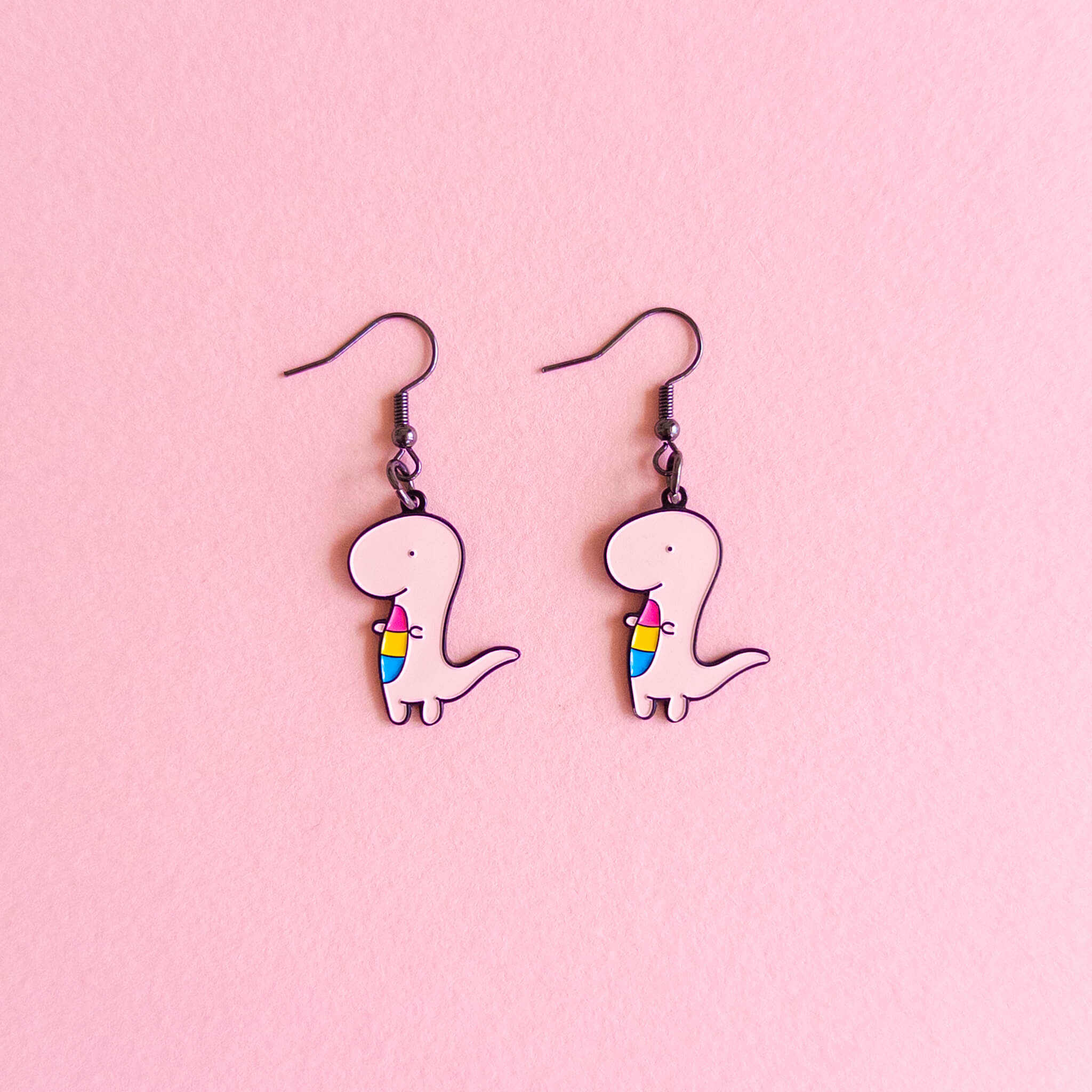 Pannosaurus Rex (Pansexual Dino) — earrings