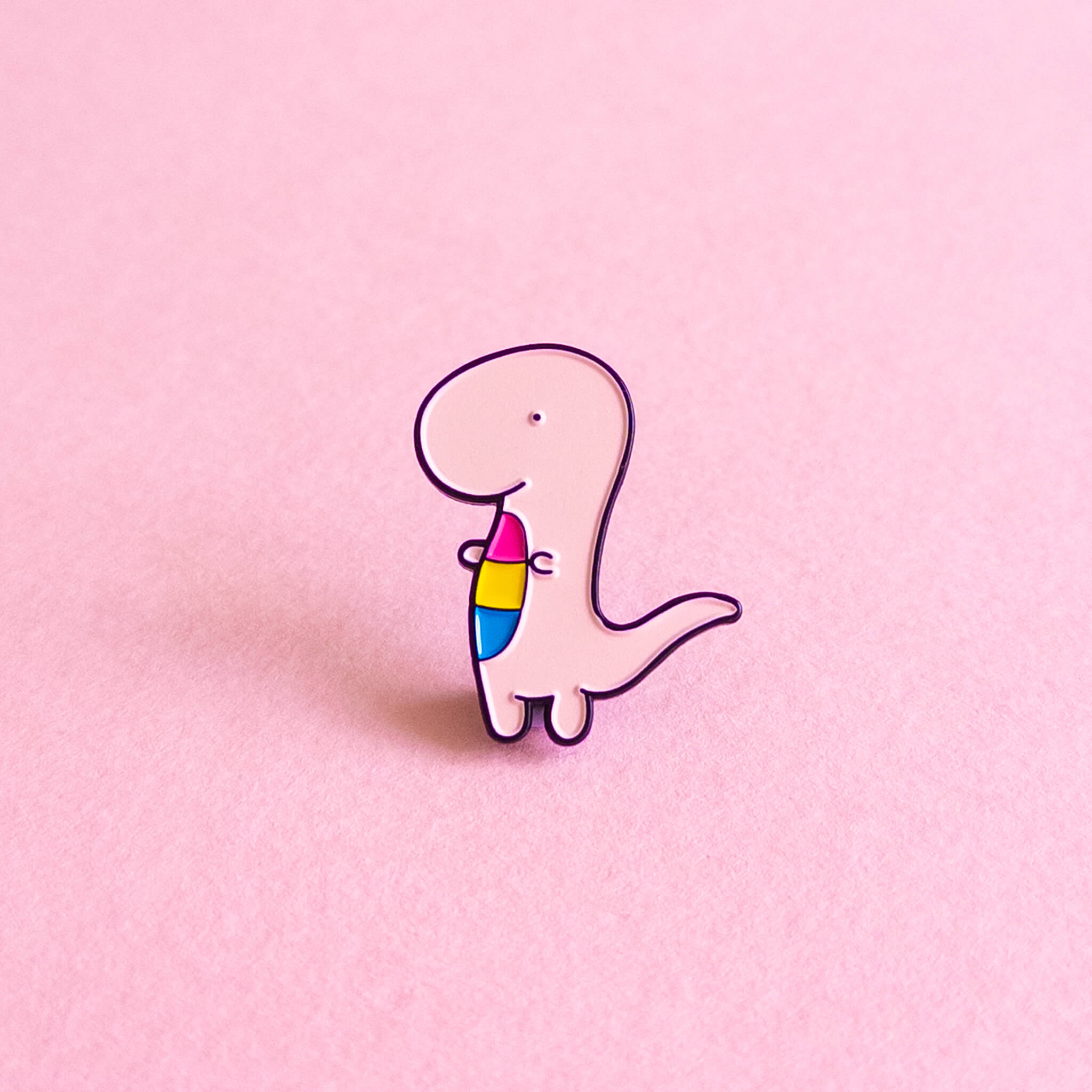 Pannosaurus Rex (pansexual dinosaur) — enamel pin